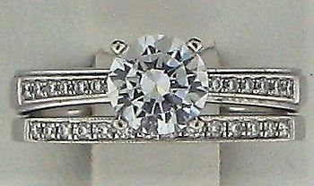 6.50mm CZ, 0.17ct Round White Diamond 18k WG Rings-187825