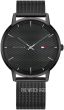 Tommy Hilfiger James Stainless-steel 1791701 Black Dial Mens 40-mm Quartz Mineral crystal. Wrist Watch