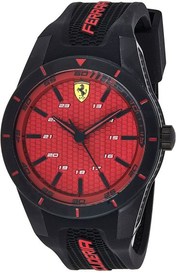 Ferrari RedRev Plastic 830248 Red Dial Mens 42-mm Quartz Mineral crystal.  Wrist Watch
