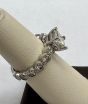 2.40cts Princess and 0.15cts Round Diamond side stone Ring in 14K white Gold
