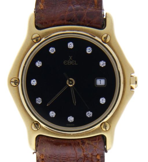 Ebel Sports wave Yellow-gold 883909 Black Dial Mens 32-mm Quartz Sapphire crysta