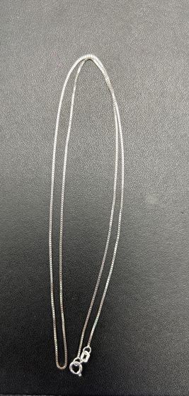 22" Box Chain in 14k White Gold
