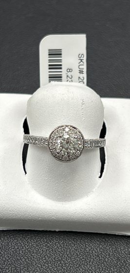 Rings-Halo, Diamond 18k White Gold GIA-205392