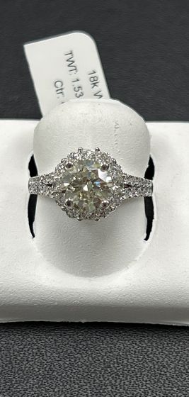 Rings-Halo, Diamond 18k White Gold - 205389
