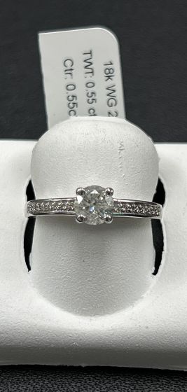 Rings-Side Diamonds, 18k White Gold GIA-205387