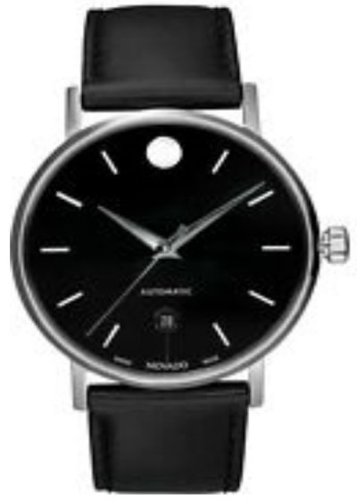 Movado Museum Classic Men's Stainless Steel Watch With Black Strap 0607298