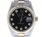 Rolex Date 34 Stainless-steel 1500 Black Dial Womens 34-mm Automatic self-wind Sapphire crystal. Swiss Made WristWatch