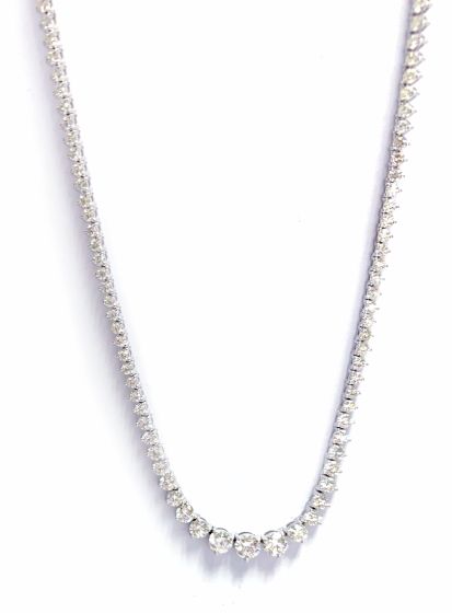 13.33 cts. Round Diamond Necklace in 14k White Gold-204492