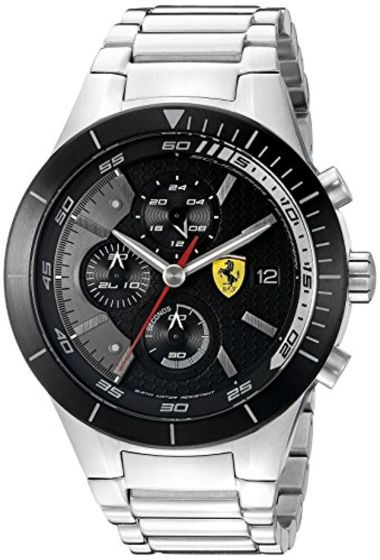 Ferrari Men's 0830263 REDREV EVO Stainless Steel Bracelet Watch with Black Dial