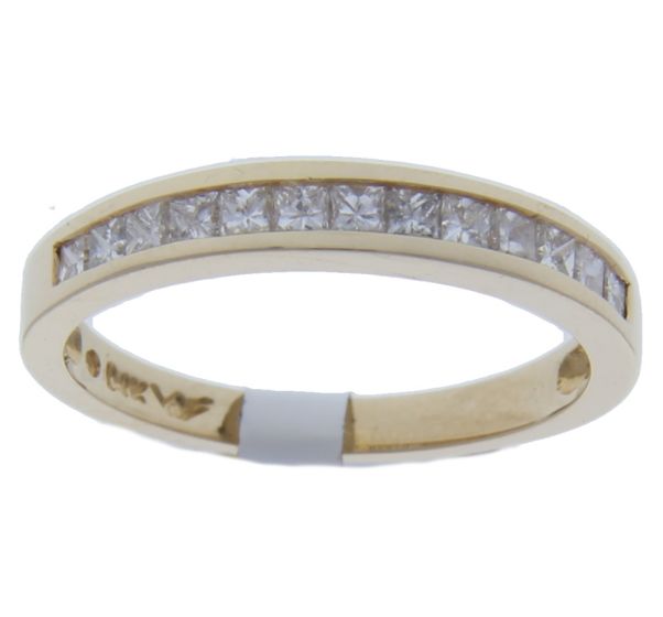 0.50 Ct. T.W. Princess Diamond Half Eternity Band in 18 Karat Yellow Gold
