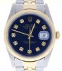 Rolex DateJust 36 Stainless-steel 16233 Blue Dial Mens 36-mm Automatic self-wind Sapphire crystal. Swiss Made WristWatch