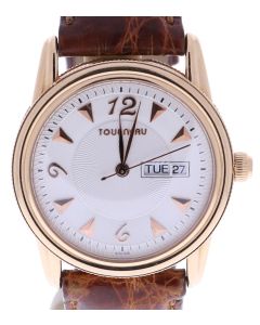 18K Tourneau Men's 38 Millimeters Beige Dial Wrist Watch