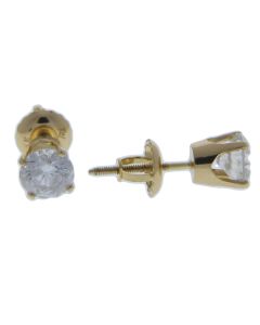 1.02 Ct. T.W. Diamond Studs In 14 Karat Yellow Gold