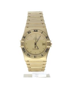Omega Constellation Yellow-gold 398.0872 Champagne Dial Women's 33-mm Quartz Sapphire crystal. Swiss Made Wrist Watch