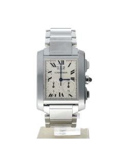 Cartier Tank Francaise Stainless-steel 2653 White Dial Men's 29-mm Quartz Sapphire crystal Wrist Watch