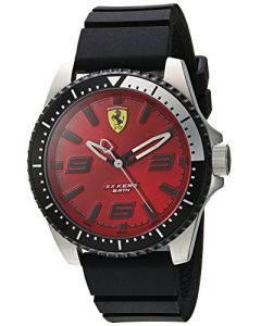 Ferrari Men's XX KERS Stainless Steel Quartz Watch with Silicone Strap, Black, 21 (Model: 0830463)