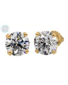 Round Diamond 0.81ct t.w.t  Stud in 14K Yellow Gold