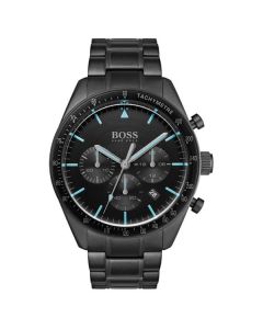 Hugo Boss Trophy Stainless-steel 1513675 Black Dial Mens 44-mm Quartz Mineral crystal.  Wrist Watch
