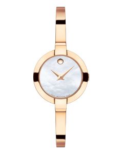 Movado Bela Stainless-steel 607082 Mother-of-Pearl Dial Womens 25-mm Quartz Sapphire crystal. Swiss Made Wrist Watch