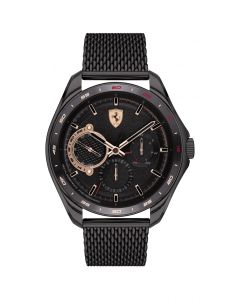 Ferrari Speedracer Stainless-steel 830686 Black Dial Mens 47-mm Quartz Mineral crystal.  Wrist Watch