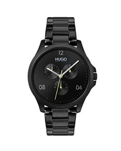 Hugo Men's #Risk Quartz Black IP and Black IP Bracelet Casual Watch, Color: Black (Model: 1530038)