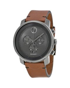 Movado Men's Swiss Quartz Stainless Steel and Brown Leather Casual Watch (Model: 3600367)
