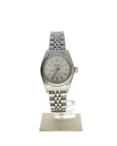 Rolex Oyster Perpetual 26 Stainless-steel 76094 Silver Dial Women 26-mm Automatic-self-wind Sapphire crystal. Swiss Made Wristwatch