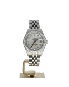 Rolex Date just 26 Stainless-steel 179174 Mother-of-Pearl Dial Women's 26-mm Automatic-self-wind Sapphire crystal. Swiss Made Wristwatch