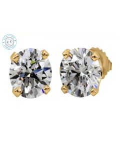 4.09 Ct. T.W. Diamond Studs In 14 Karat Yellow Gold