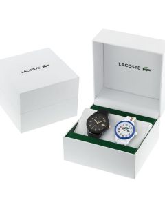 LACOSTE L12.12 MEN’S AND KIDS WATCH GIFT SET, TR90 2070011 Black Dial Womens 40-mm Quartz Mineral crystal. Wrist Watch