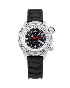 Abingdon Women Jane Covert Tactical Diver's Bezel and Compass Watch with Black Silicone Strap