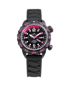 Abingdon Women Nadia Abyss Automatic Dive Watch with Black Silicone Strap