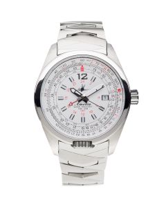 Abingdon Amelia Cloud White GMT Pilot Watch with Stainless Steel Bracelet AM-CW-SSB