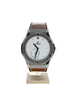 Hublot Classic Fusion Titanium 516.NX.1470.LR White Dial Men's 45-mm Automatic self-wind Sapphire crystal. Swiss Made Wristwatch
