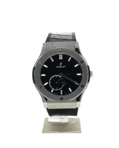 Hublot Classic Fusion Titanium 515.NX.1270.LR Black Dial Men's 45-mm Automatic self-wind Sapphire crystal. Swiss Made Wristwatch