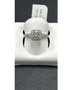 Rings-Halo, Diamond 18k White Gold GIA-205391