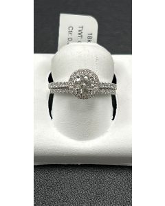 Rings-Halo, Diamond 18k White Gold GIA-205390