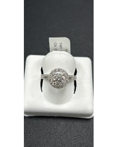 Rings-Halo, Diamond 18k White Gold GIA-205388