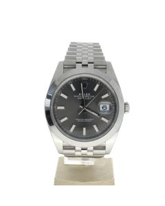 Rolex DateJust II Stainless-steel 126300 Grey Dial Men's 41-mm Automatic self-wind Sapphire crystal. Swiss Made Wristwatch