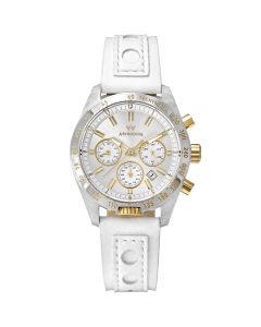 Abingdon Women Jordan Champagne Tachy Racing Watch with Camel Leather Strap