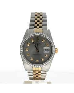 Rolex DateJust 36 Stainless-steel 16013 Silver Dial Mens 36-mm Automatic self-wind Sapphire crystal. Swiss Made Wrist Watch