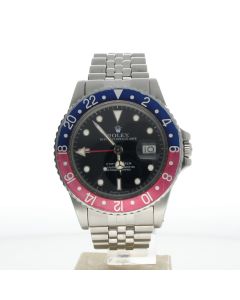 Rolex GMT-Master Stainless-steel 16750 Black Dial Mens 40-mm Automatic-self-wind Sapphire crystal. Swiss Made Wrist Watch