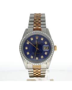 1979 Rolex DateJust 36 Stainless-steel 16013 Blue Dial Mens 36-mm Automatic self-wind Sapphire crystal. Swiss Made Wrist Watch