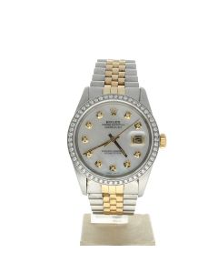 Rolex DateJust 36 Stainless-steel Mother-of-Pearl Dial Mens 36-mm Automatic self-wind Sapphire crystal. Swiss Made Wrist Watch - 16013