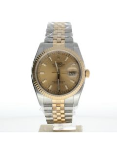 Rolex DateJust 36 Stainless-steel 116233 Champagne Dial Men's 36-mm Automatic Wrist Watch