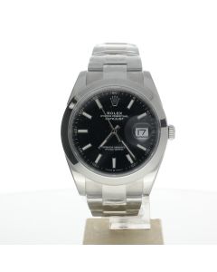 Rolex DateJust 41 Stainless-steel 126300 Black Dial Mens 41-mm Automatic self-wind Sapphire crystal. Swiss Made Wrist Watch