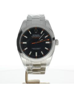 Rolex Milgauss Stainless-steel 116400 Black Dial Mens 40-mm Automatic self-wind Sapphire crystal. Swiss Made Wrist Watch