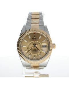 Rolex Sky-Dweller Stainless-steel 326933 Champagne Dial Mens 41-mm Automatic self-wind Sapphire crystal. Swiss Made Wrist Watch