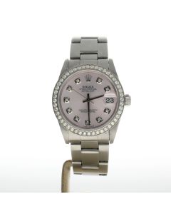 Rolex DateJust 31 Stainless-steel 78240 Pink Dial Womens 31-mm Automatic self-wind Sapphire crystal. Swiss Made Wrist Watch