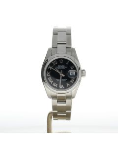 Rolex DateJust 26 Stainless-steel 179160 Black Dial Womens 26-mm Automatic self-wind Sapphire crystal. Swiss Made Wrist Watch